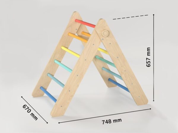 Eli Neli Montessori Pikler Σετ Τρίγωνο Και Ράμπα Διπλής Όψης με Επιφάνεια Αναρρίχησης - Image 10