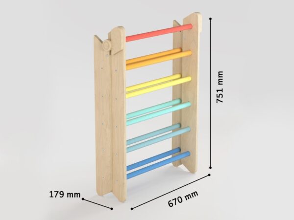 Eli Neli Montessori Pikler Color Σετ Τρίγωνο Και Ράμπα Διπλής Όψης με Επιφάνεια Αναρρίχησης - Image 9