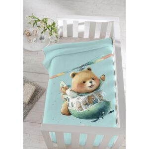 Piel Sa Travel Bear 110X140 Κουβέρτα Κούνιας Verde Mar