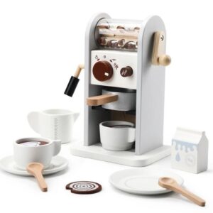 Eli Neli Montessori Coffee Machine Ξύλινη Παιδική Mηχανή Kαφέ με Kόκκους – γκρι